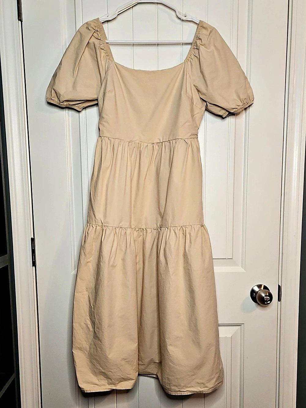 LUSH Cotton Maxi Dress in Beige Size Large